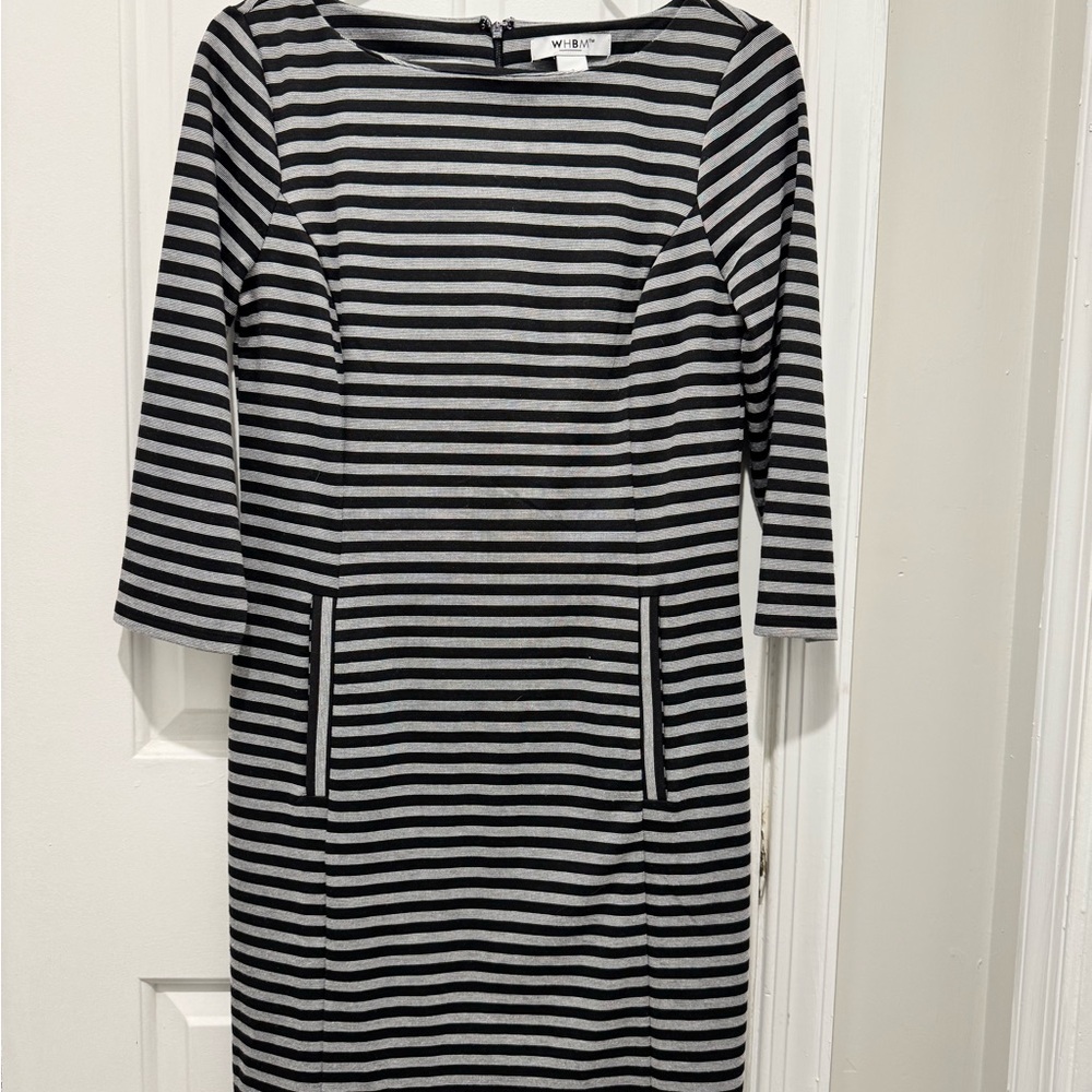 White House Black Market Striped Long Sleeve Dress